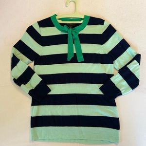 Women’s lightweight pullover sweater from Jcrew. Mint and navy striped